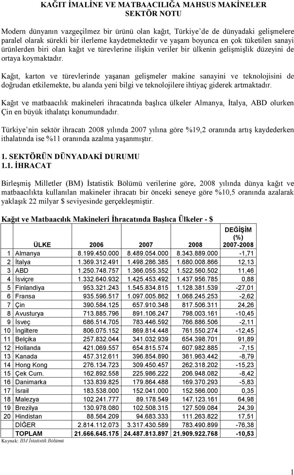 Kağıt, karton ve türevlerinde yaşanan gelişmeler makine sanayini ve teknolojisini de doğrudan etkilemekte, bu alanda yeni bilgi ve teknolojilere ihtiyaç giderek artmaktadır.