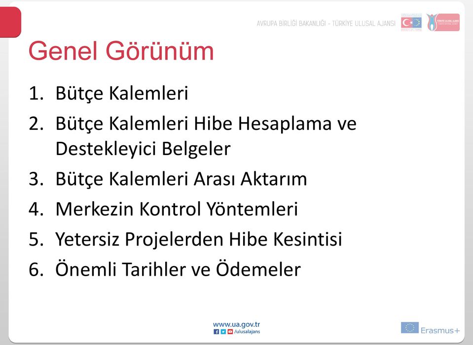 3. Bütçe Kalemleri Arası Aktarım 4.