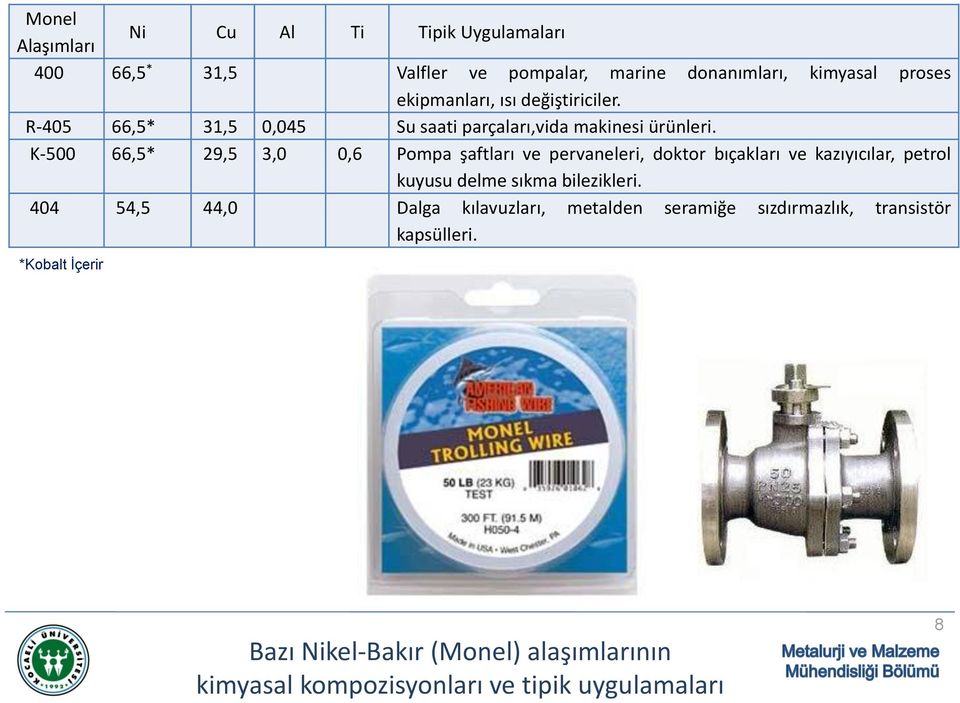 K-500 66,5* 29,5 3,0 0,6 Pompa şaftları ve pervaneleri, doktor bıçakları ve kazıyıcılar, petrol kuyusu delme sıkma bilezikleri.