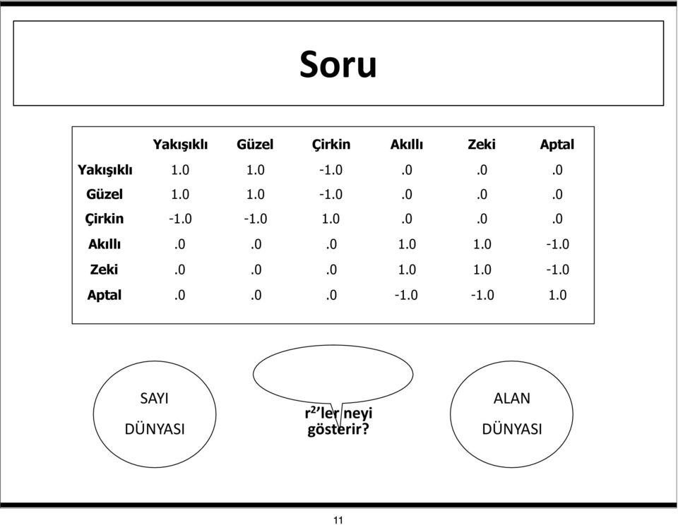 0.0.0 1.0 1.0-1.0 Zeki.0.0.0 1.0 1.0-1.0 Aptal.0.0.0-1.0-1.0 1.0 SAYI DÜNYASI r 2 ler neyi gösterir?