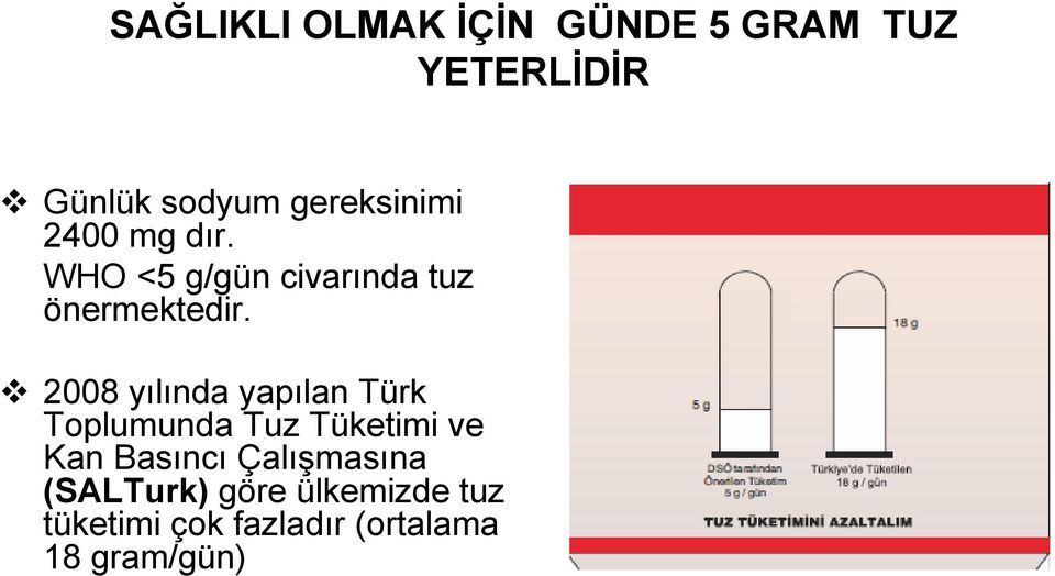 2008 yılında yapılan Türk Toplumunda Tuz Tüketimi ve Kan Basıncı