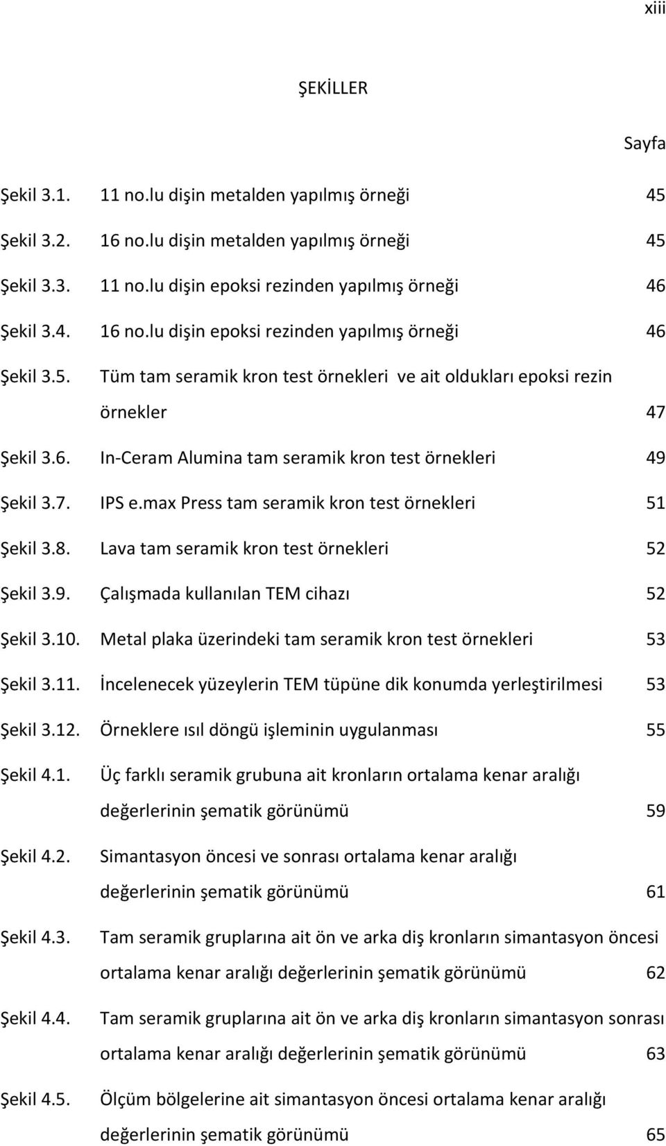 10. Metal plaka üzerindeki tam seramik kron test örnekleri 53 Şekil 3.11. İncelenecek yüzeylerin TEM tüpüne dik konumda yerleştirilmesi 53 Şekil 3.12.