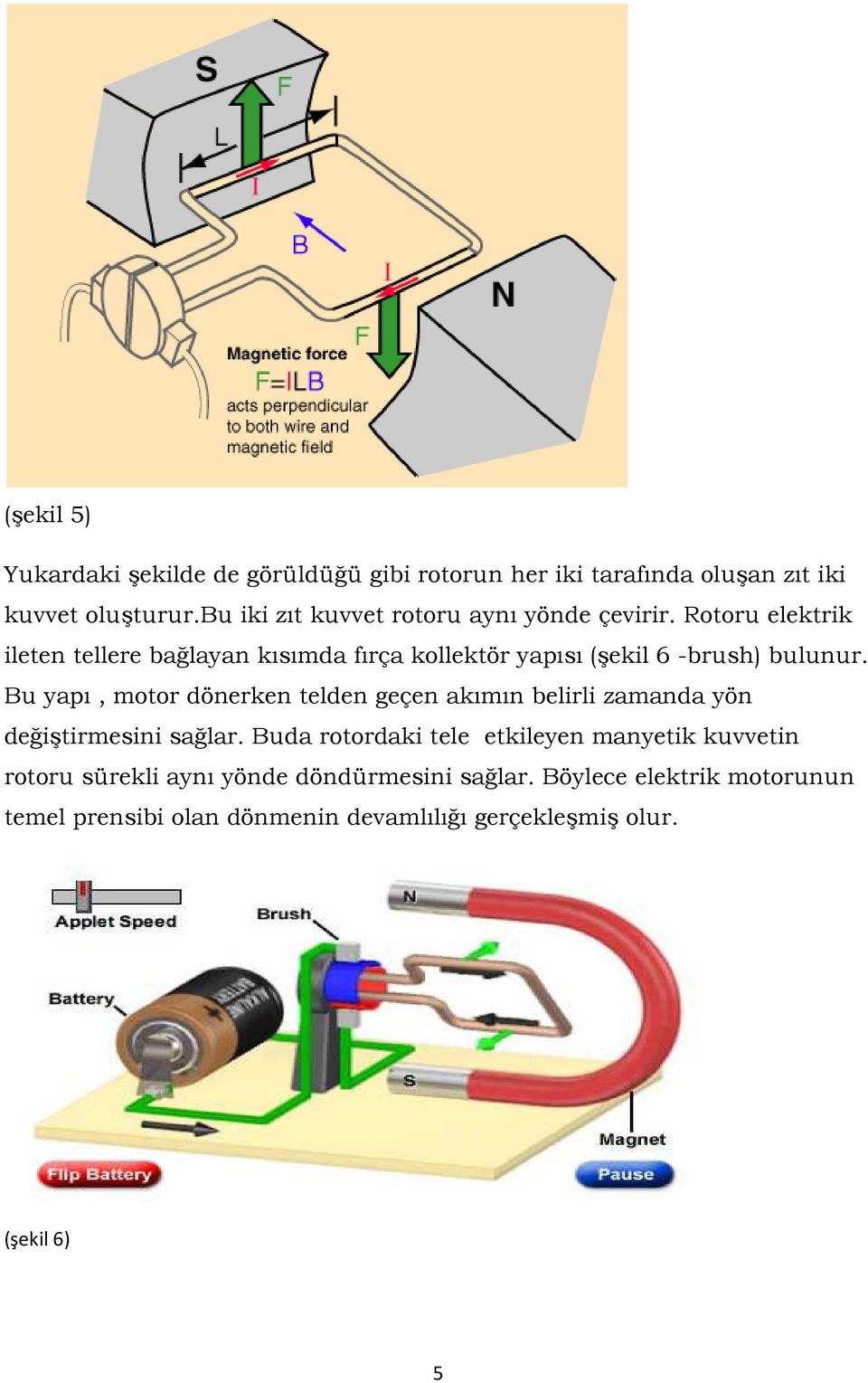 Rotoru elektrik ileten tellere bağlayan kısımda fırça kollektör yapısı (şekil 6 -brush) bulunur.