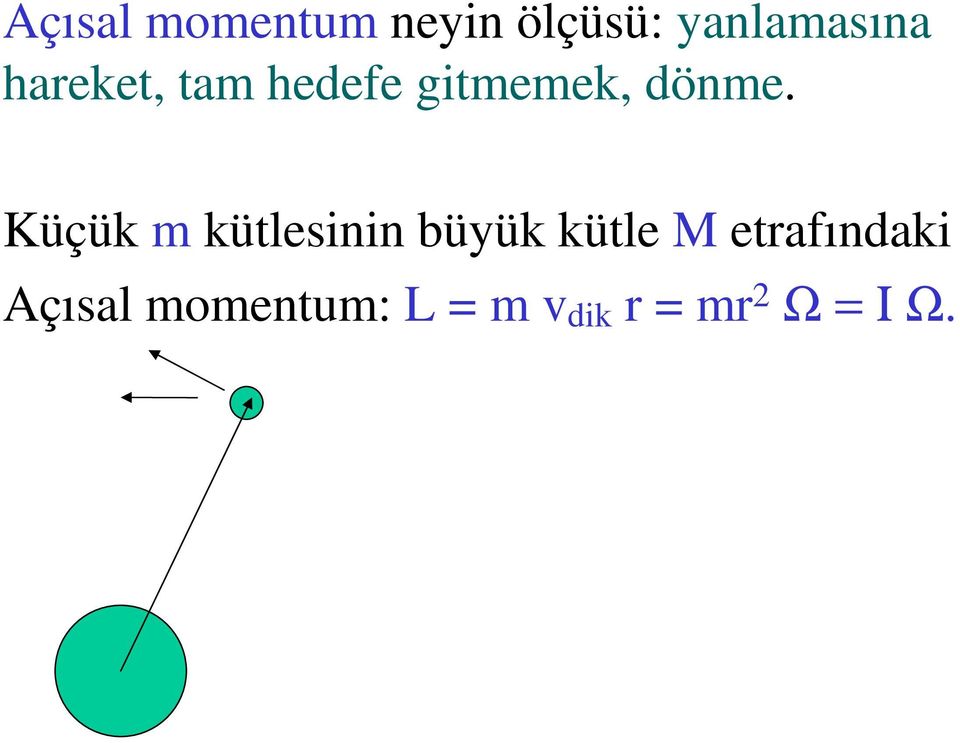 Küçük m kütlesinin büyük kütle M