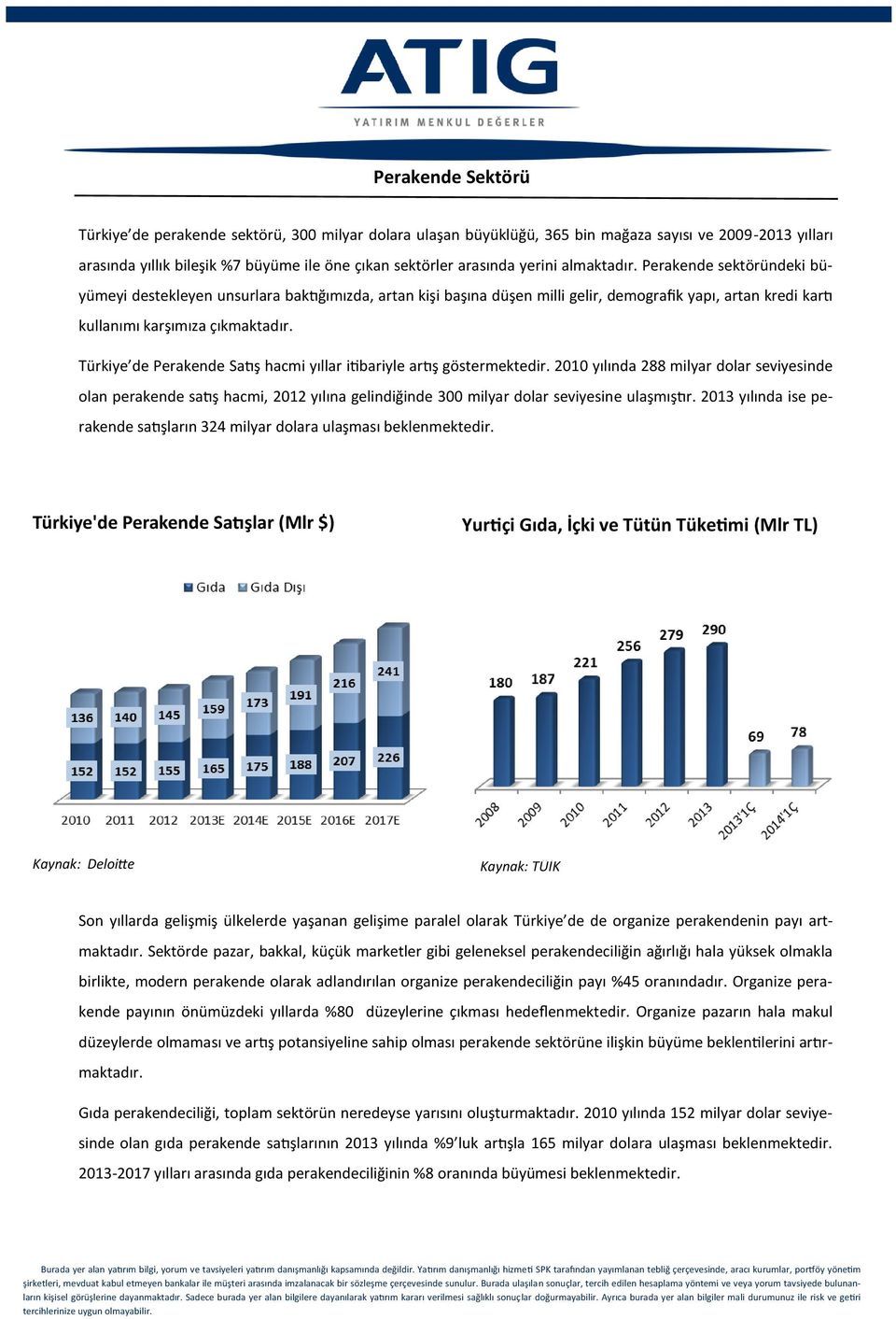 Türkiye de Perakende Satış hacmi yıllar itibariyle artış göstermektedir.