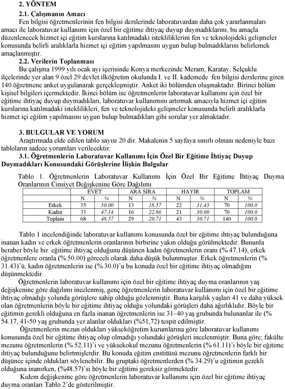 amaçla düzenlenecek hizmet içi eğitim kurslarına katılmadaki istekliliklerini fen ve teknolojideki gelişmeler konusunda belirli aralıklarla hizmet içi eğitim yapılmasını uygun bulup bulmadıklarını