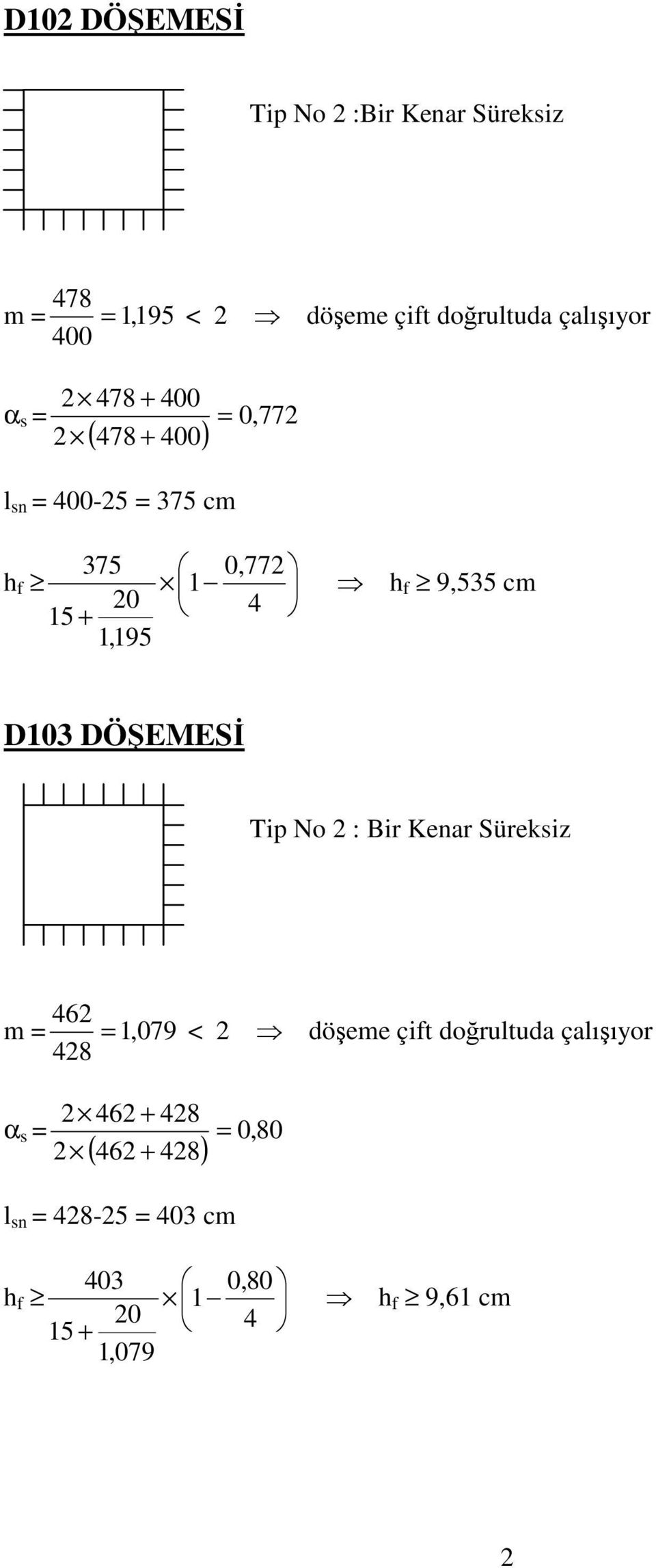 9,535 cm D103 DÖŞEESĐ Tip No : Bir Kenar Süreksiz m 4 1, 079 < öşeme çit oğrultua