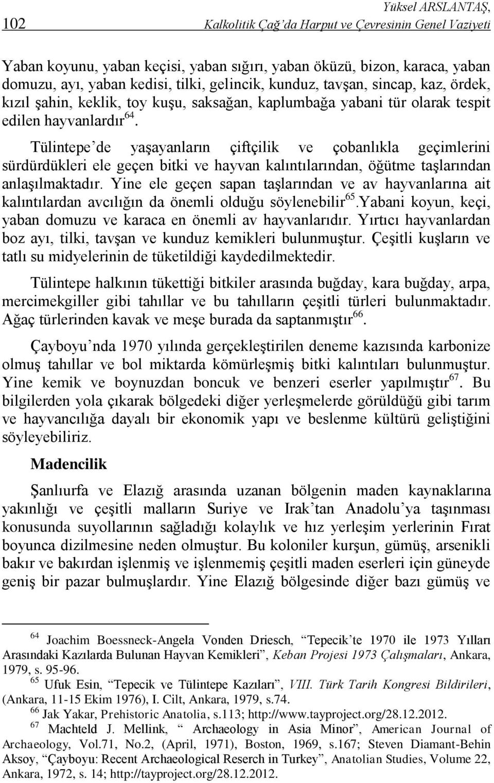 Tülintepe de yaşayanların çiftçilik ve çobanlıkla geçimlerini sürdürdükleri ele geçen bitki ve hayvan kalıntılarından, öğütme taşlarından anlaşılmaktadır.