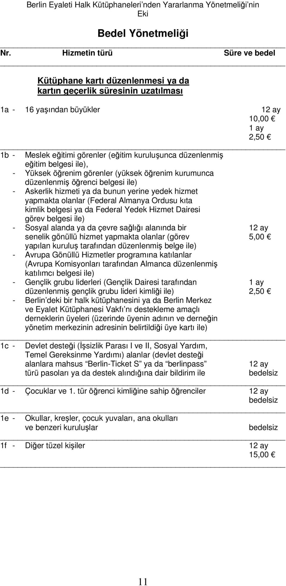 düzenlenmiş eğitim belgesi ile), - Yüksek öğrenim görenler (yüksek öğrenim kurumunca düzenlenmiş öğrenci belgesi ile) - Askerlik hizmeti ya da bunun yerine yedek hizmet yapmakta olanlar (Federal