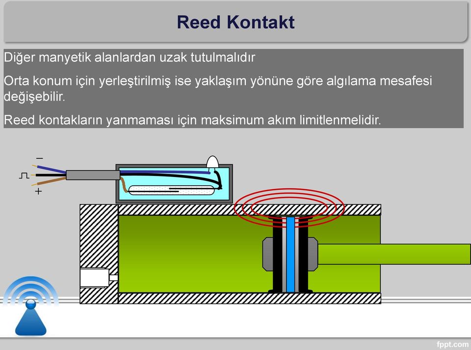 yaklaşım yönüne göre algılama mesafesi değişebilir.