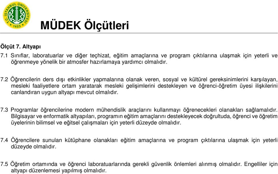 2 Öğrencilerin ders dışı etkinlikler yapmalarına olanak veren, sosyal ve kültürel gereksinimlerini karşılayan, mesleki faaliyetlere ortam yaratarak mesleki gelişimlerini destekleyen ve