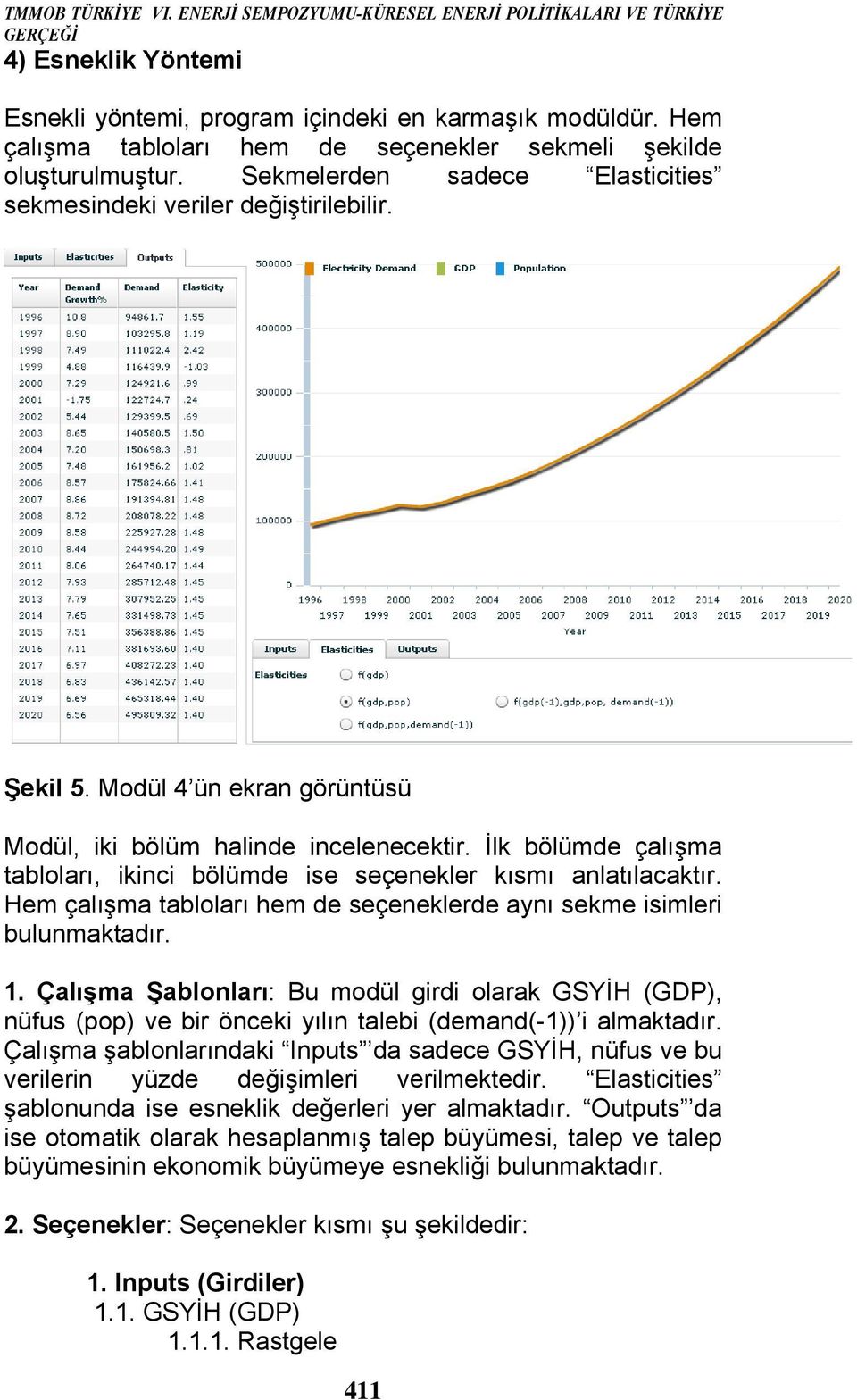 Modül 4 ün ekran görüntüsü Modül, iki bölüm halinde incelenecektir. İlk bölümde çalışma tabloları, ikinci bölümde ise seçenekler kısmı anlatılacaktır.