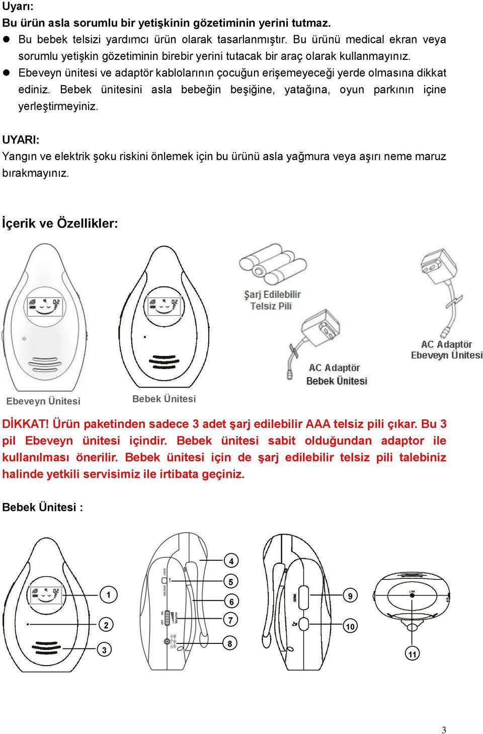 BM-148. Dijital Bebek Dinleme Telsizi. Kullanım Kılavuzu - PDF Ücretsiz  indirin