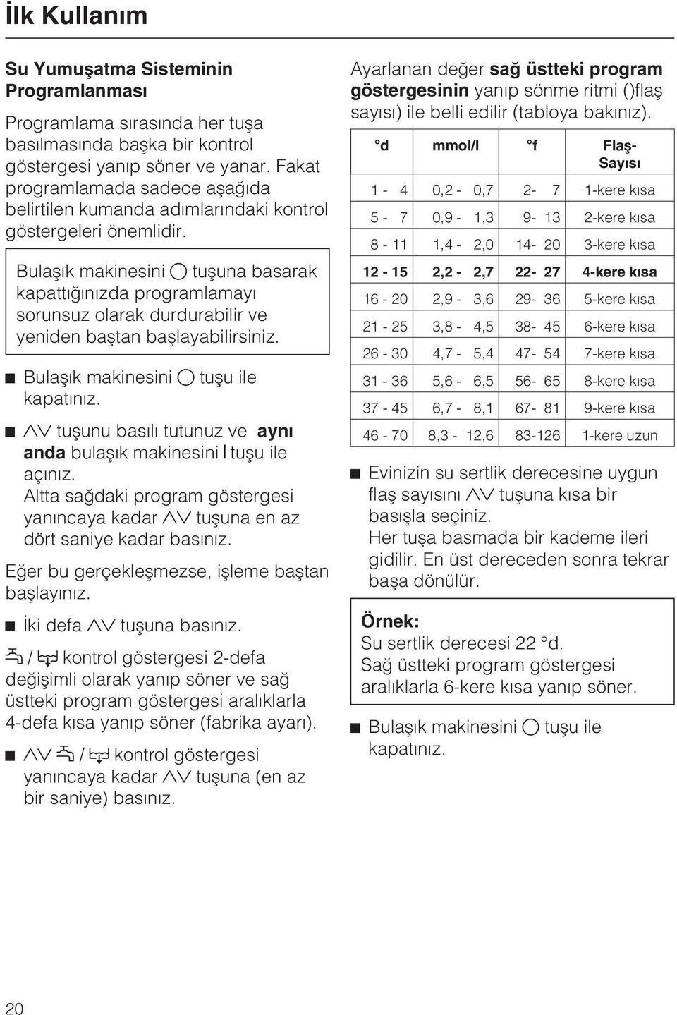 Bulaþýk makinesini tuþuna basarak kapattýðýnýzda programlamayý sorunsuz olarak durdurabilir ve yeniden baþtan baþlayabilirsiniz. Bulaþýk makinesini tuþu ile kapatýnýz.