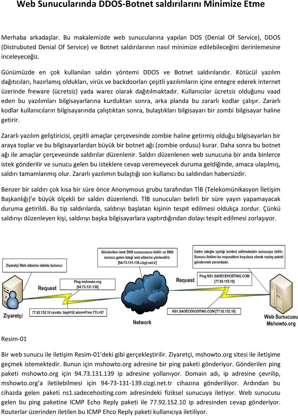 Günümüzde en çok kullanılan saldırı yöntemi DDOS ve Botnet saldırılarıdır.