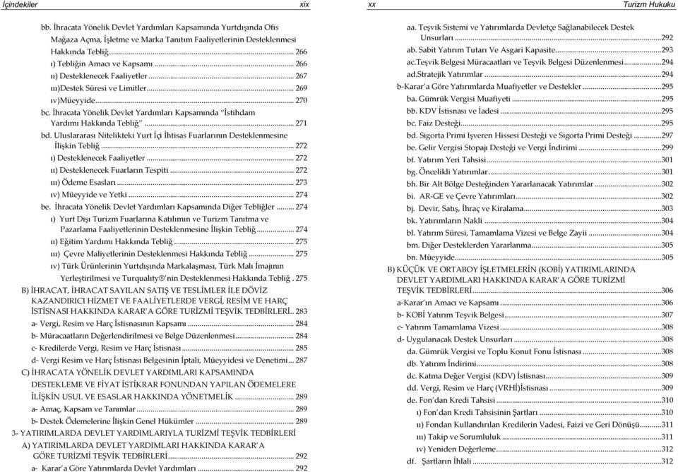 Uluslararası Nitelikteki Yurt İçi İhtisas Fuarlarının Desteklenmesine İlişkin Tebliğ... 272 ı) Desteklenecek Faaliyetler... 272 ıı) Desteklenecek Fuarların Tespiti... 272 ııı) Ödeme Esasları.