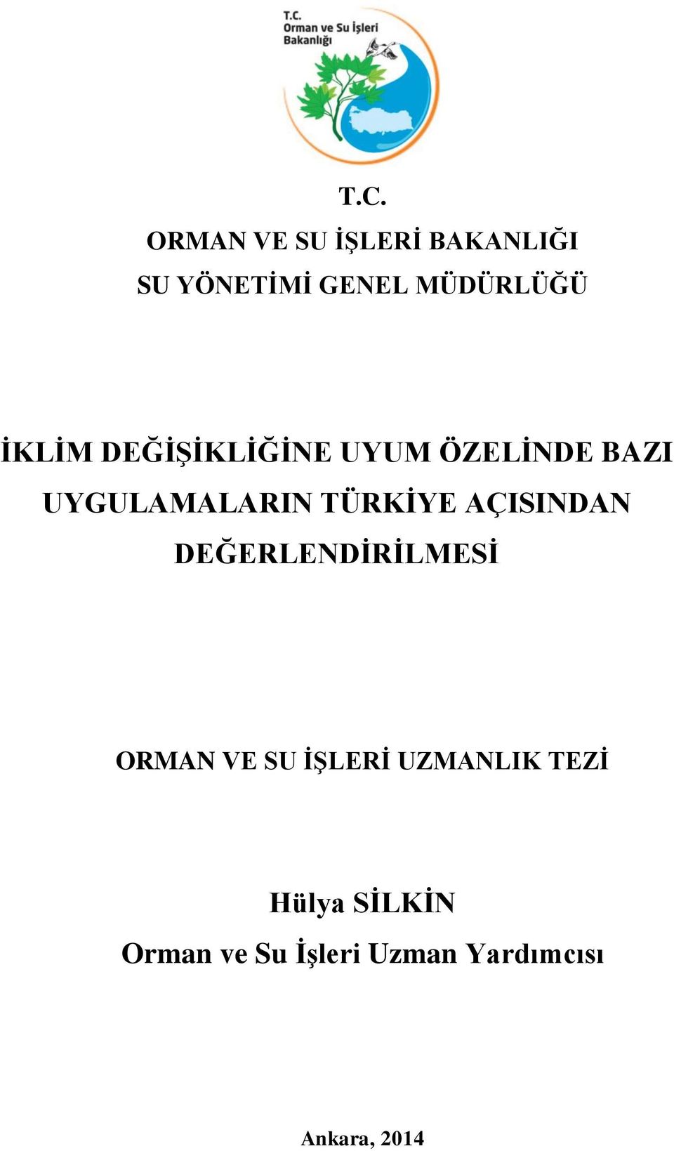 AÇISINDAN DEĞERLENDİRİLMESİ ORMAN VE SU İŞLERİ UZMANLIK TEZİ