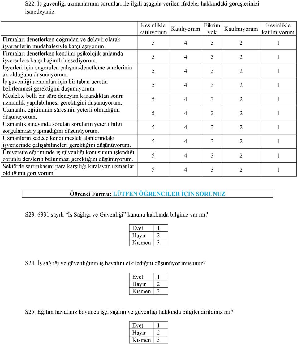 İşyerleri için öngörülen çalışma/denetleme sürelerinin az olduğunu düşünüyorum. İş güvenliği uzmanları için bir taban ücretin belirlenmesi gerektiğini düşünüyorum.