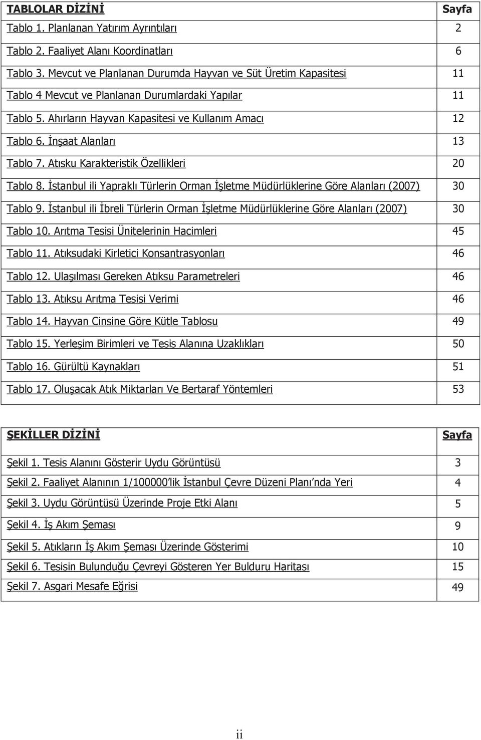 İnşaat Alanları 13 Tablo 7. Atısku Karakteristik Özellikleri 20 Tablo 8. İstanbul ili Yapraklı Türlerin Orman İşletme Müdürlüklerine Göre Alanları (2007) 30 Tablo 9.