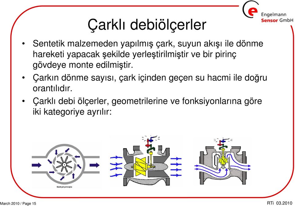 Çarkın dönme sayısı, çark içinden geçen su hacmi ile doğru orantılıdır.