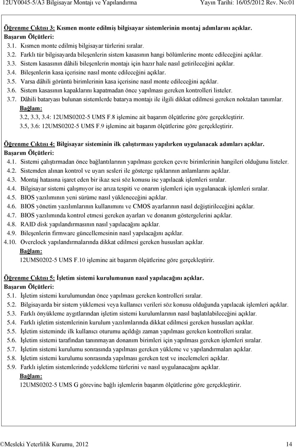 Varsa dâhili görüntü birimlerinin kasa içerisine nasıl monte edileceğini açıklar. 3.6. Sistem kasasının kapaklarını kapatmadan önce yapılması gereken kontrolleri listeler. 3.7.