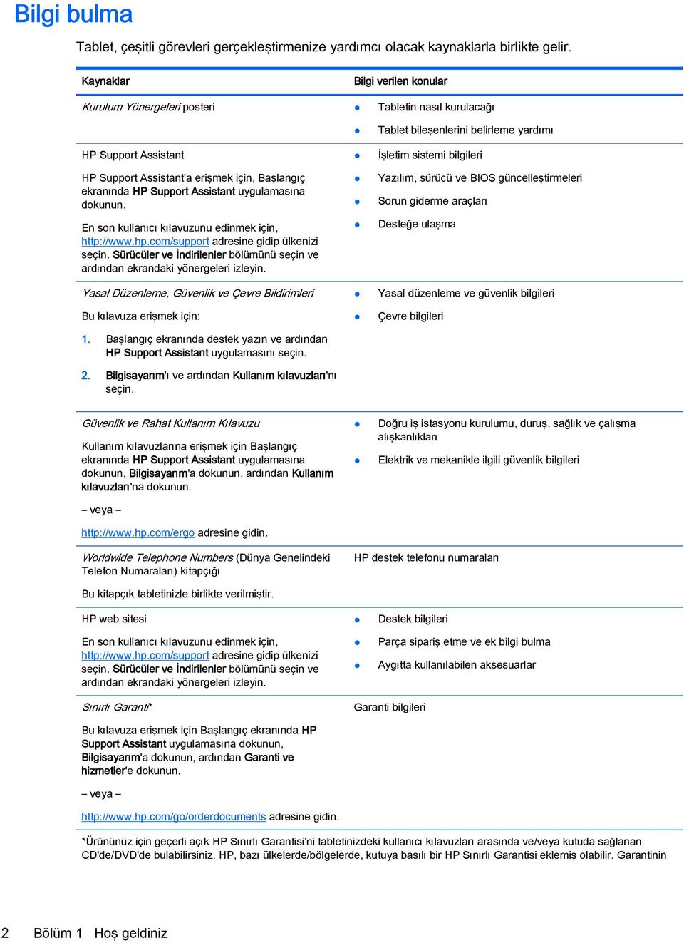 dokunun. En son kullanıcı kılavuzunu edinmek için, http://www.hp.com/support adresine gidip ülkenizi seçin. Sürücüler ve İndirilenler bölümünü seçin ve ardından ekrandaki yönergeleri izleyin.