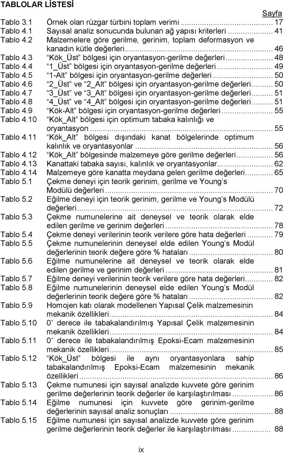 4 1_Üst bölgesi için oryantasyon-gerilme değerleri... 49 Tablo 4.5 1-Alt bölgesi için oryantasyon-gerilme değerleri... 50 Tablo 4.6 2_Üst ve 2_Alt bölgesi için oryantasyon-gerilme değerleri.