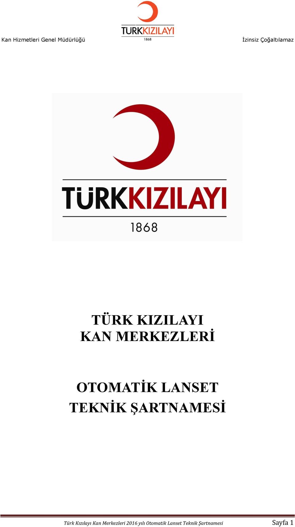 Türk Kızılayı Kan Merkezleri 2016