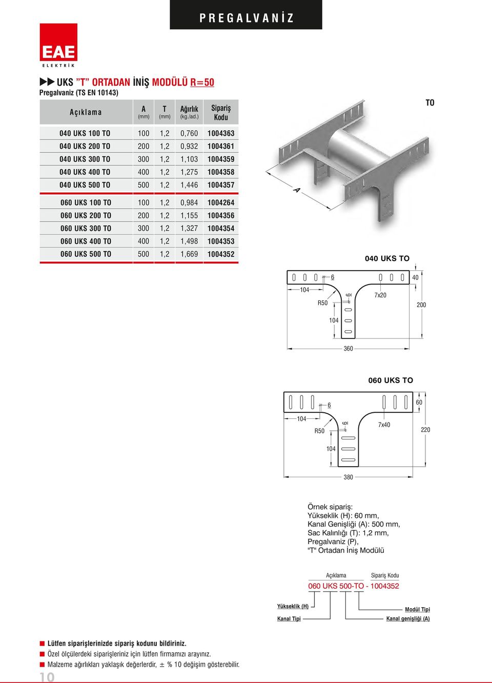 1,498 4353 0 UKS O 1,9 4352 O 0 UKS O 7x20 R50 3 0 UKS O R50 7x 220 380 Yükseklik (): mm, Kanal Genişliği (): mm, Sac