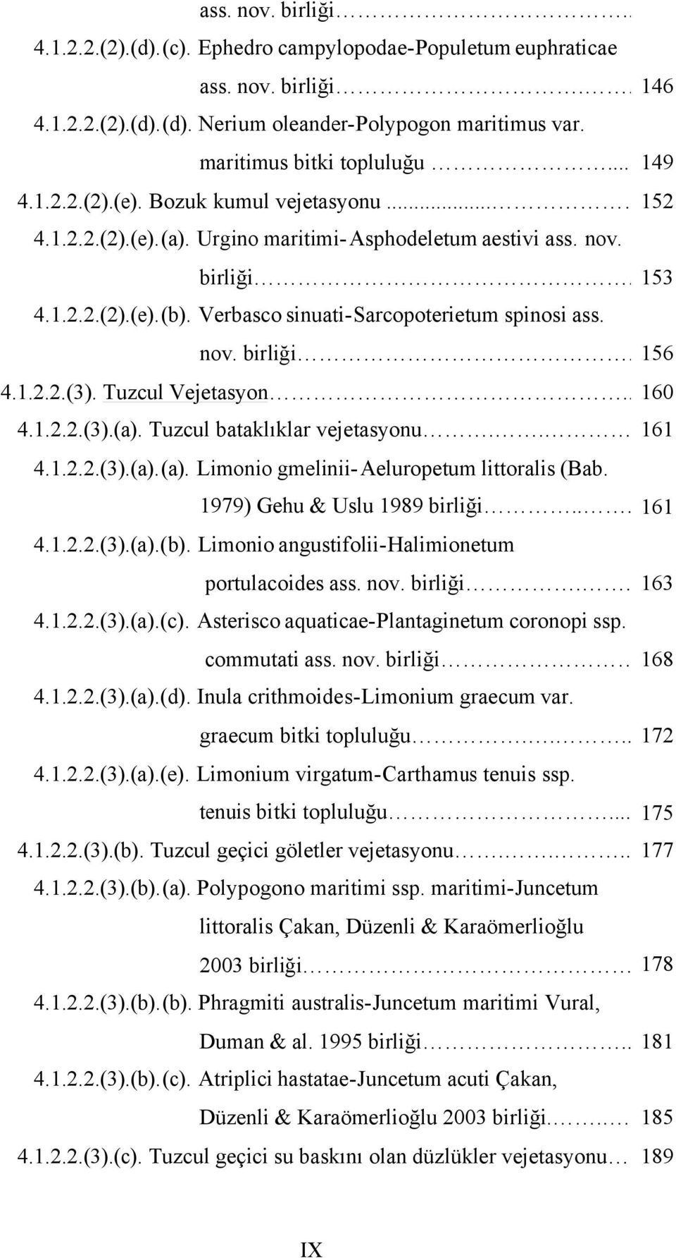 Tuzcul bataklıklar vejetasyonu 161 42(3)(a)(a) Limonio gmelinii- Aeluropetum littoralis (Bab 1979) Gehu & Uslu 1989 birliği 161 42(3)(a)(b) Limonio angustifolii-halimionetum portulacoides ass nov