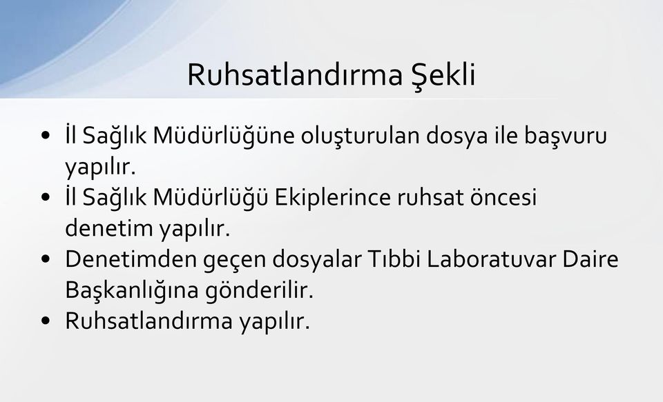 İl Sağlık Müdürlüğü Ekiplerince ruhsat öncesi denetim