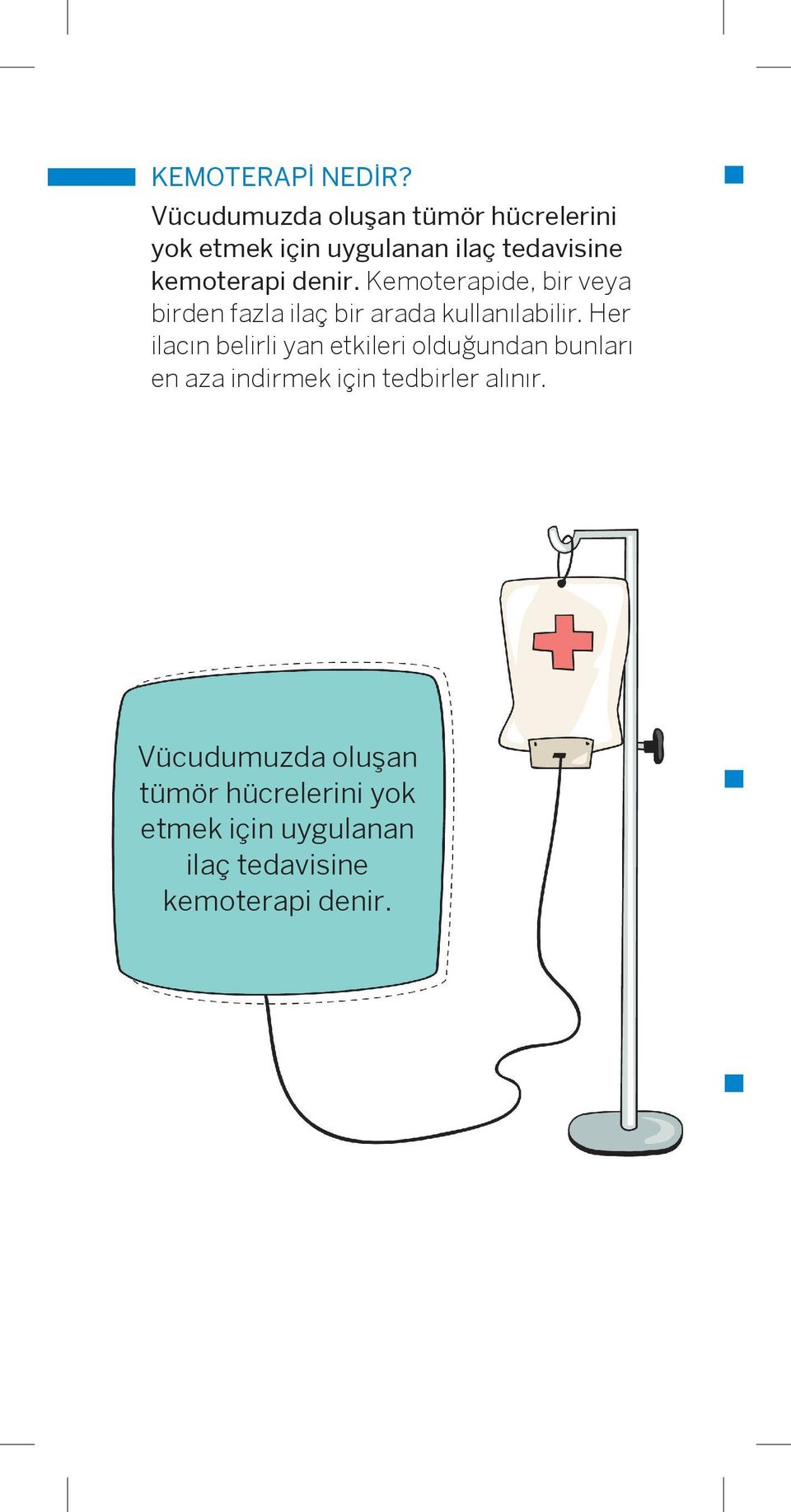 denir. Kemoterapide, bir veya birden fazla ilaç bir arada kullanılabilir.