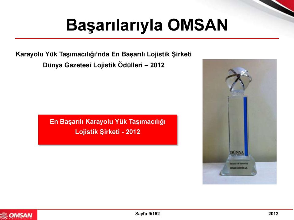 Lojistik Ödülleri 2012 En BaĢarılı Karayolu Yük