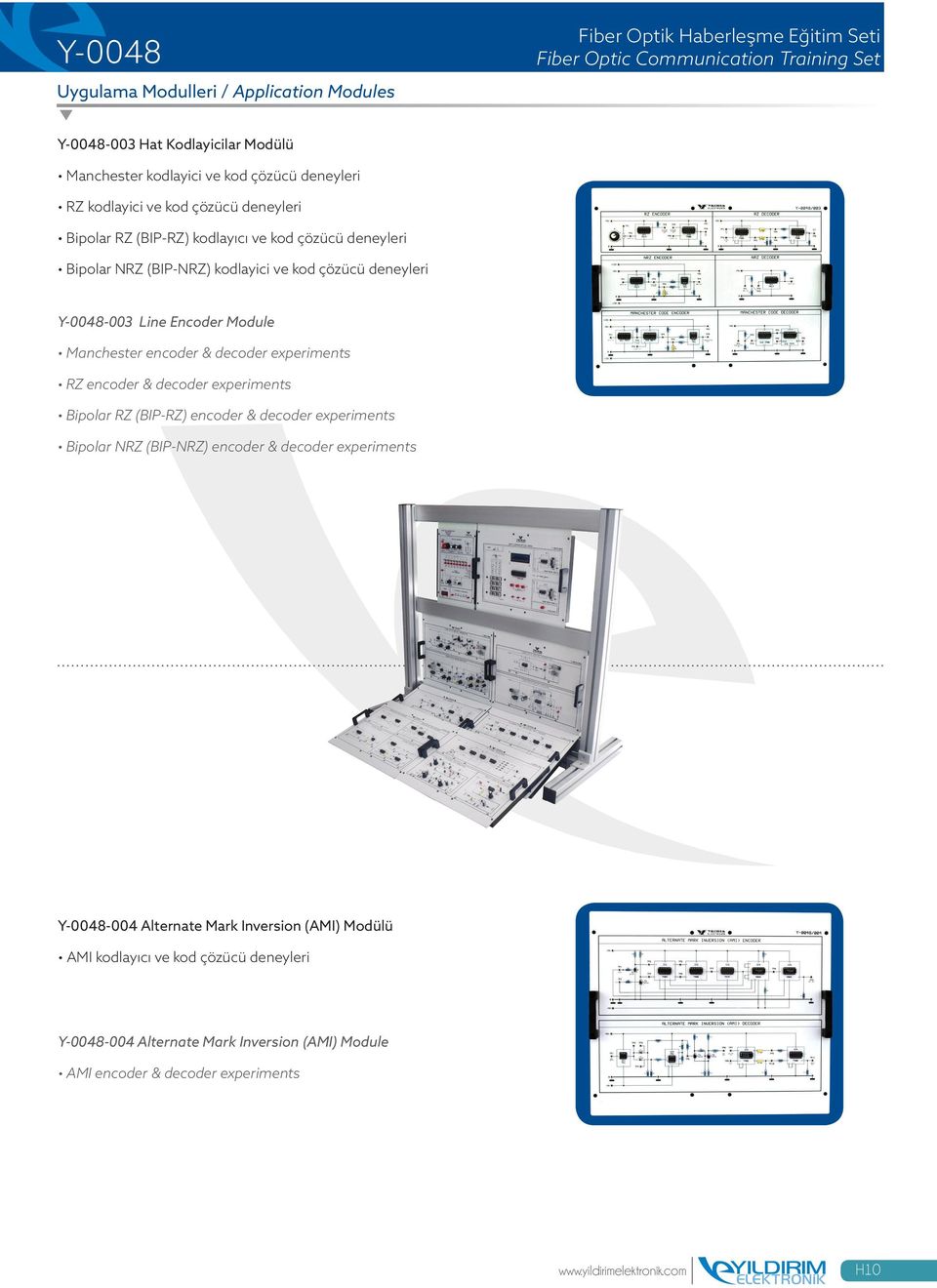 encoder & decoder experiments Bipolar RZ (BIP-RZ) encoder & decoder experiments Bipolar NRZ (BIP-NRZ) encoder & decoder experiments Y-0048-004