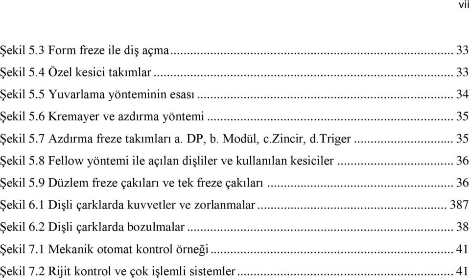 .. 36 ġekil 5.9 Düzlem freze çakıları ve tek freze çakıları... 36 ġekil 6.1 DiĢli çarklarda kuvvetler ve zorlanmalar... 387 ġekil 6.