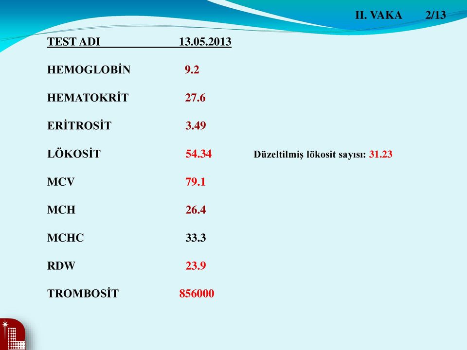 6 ERİTROSİT 3.49 LÖKOSİT 54.