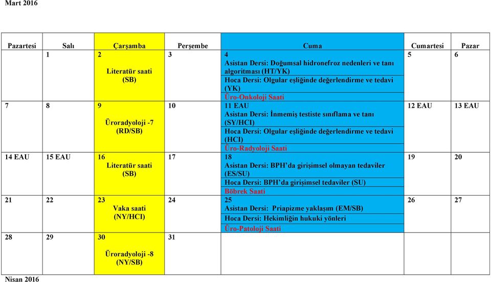 testiste sınıflama ve tanı (SY/HCI) Hoca Dersi: Olgular eşliğinde değerlendirme ve tedavi (HCI) 17 18 Asistan Dersi: BPH da girişimsel olmayan tedaviler