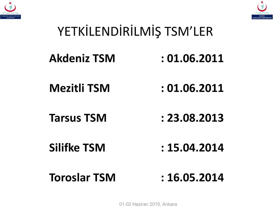 08.2013 Silifke TSM : 15.04.