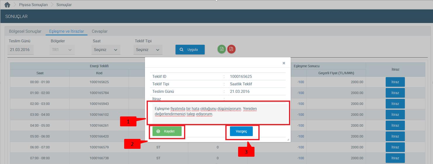 6. Simgesi Eşleşme ve İtirazlar sayfasındaki detayları excel e aktarmaya olanak sağlar. 7. Simgesi Eşleşme ve İtirazlar sayfasındaki detayları PDF e aktarmaya olanak sağlar. 8.