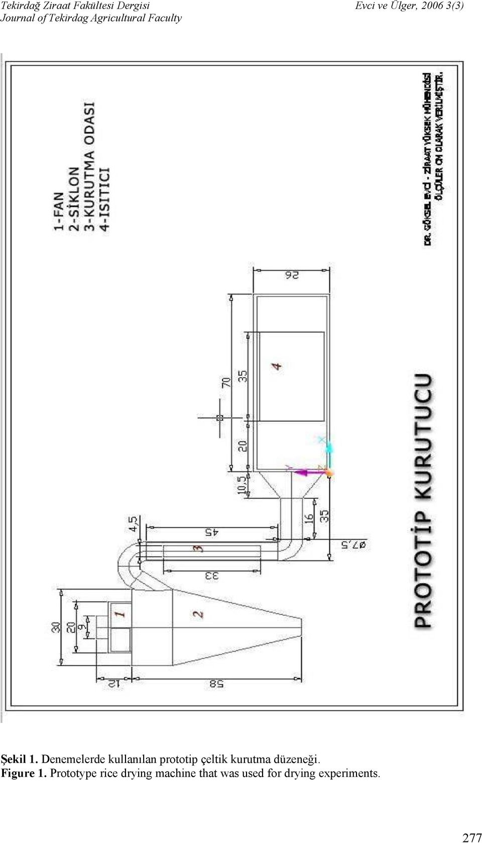 çeltik kurutma düzeneği. Figure 1.