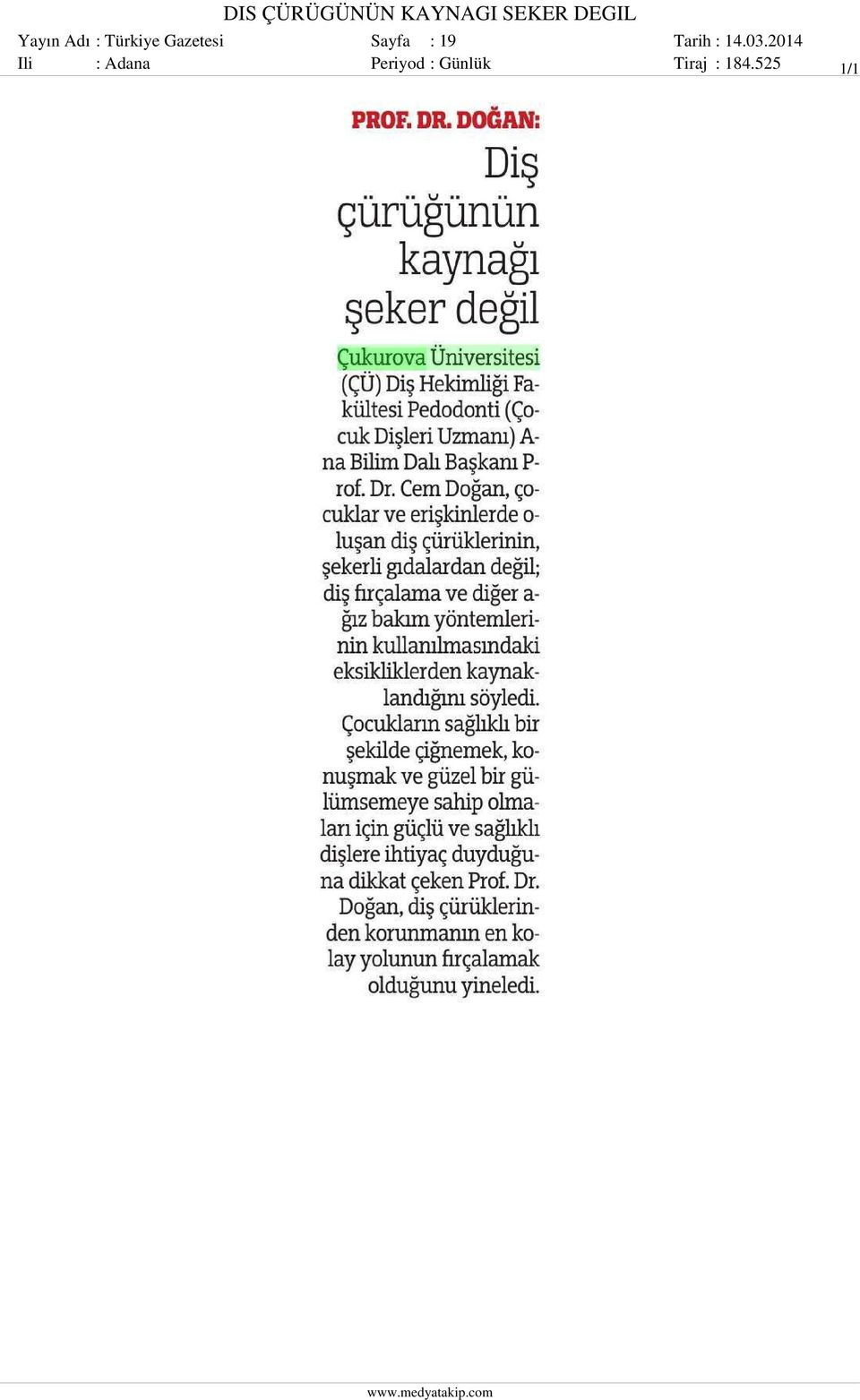 Gazetesi Sayfa : 19 Ili :