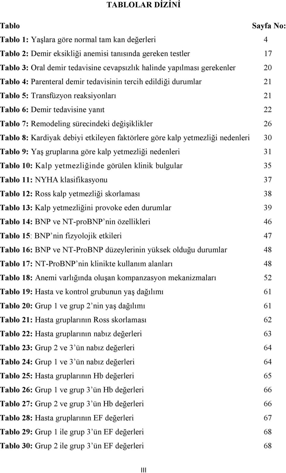 değişiklikler 26 Tablo 8: Kardiyak debiyi etkileyen faktörlere göre kalp yetmezliği nedenleri 30 Tablo 9: Yaş gruplarına göre kalp yetmezliği nedenleri 31 Tablo 10: Kalp yetmezliğinde görülen klinik