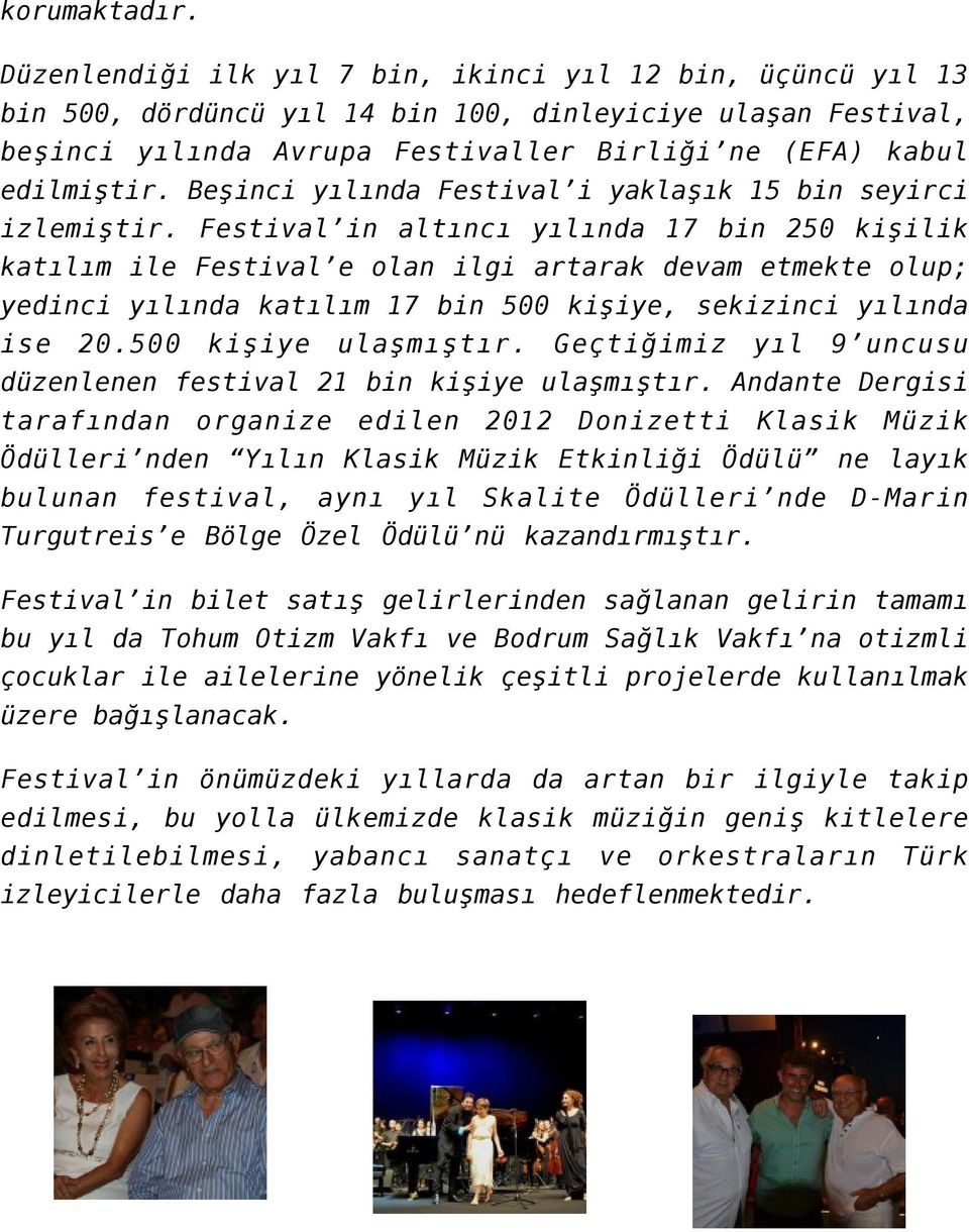 Beşinci yılında Festival i yaklaşık 15 bin seyirci izlemiştir.