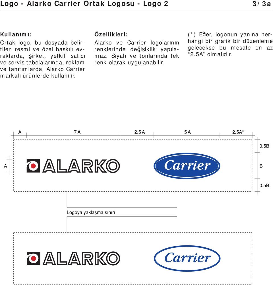 ürünlerde kullan l r. Alarko ve Carrier logolar n n renklerinde de i iklik yap lamaz.