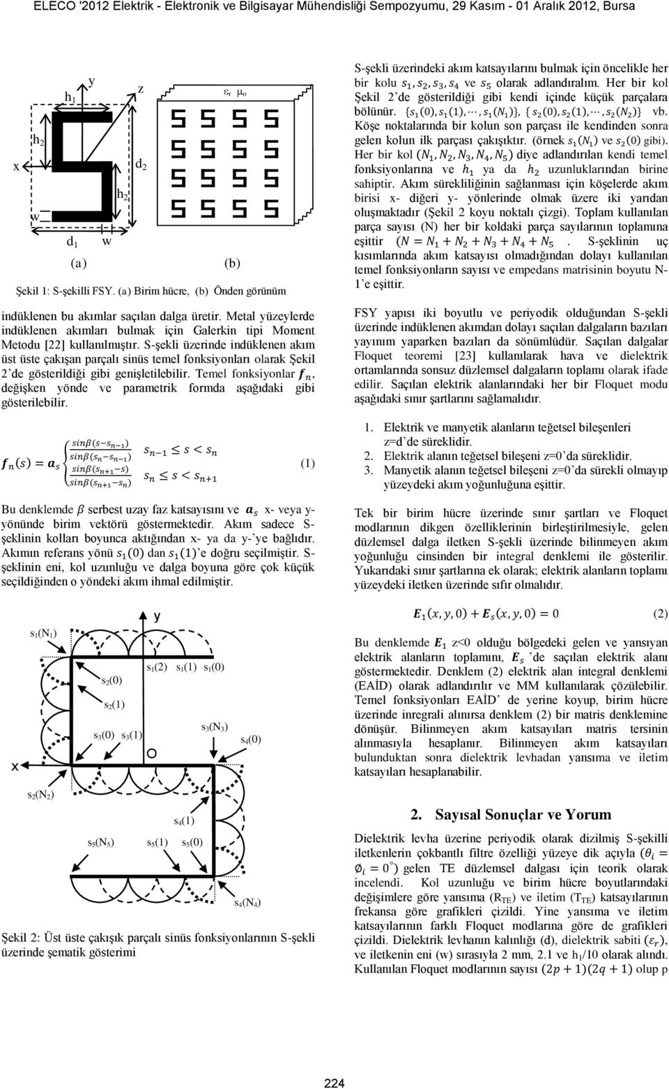 Temel fonksiyonlar, değişken yönde ve parametrik formda aşağıdaki gibi gösterilebilir. Bu denklemde serbest uzay faz katsayısını ve x- veya y- yönünde birim vektörü göstermektedir.