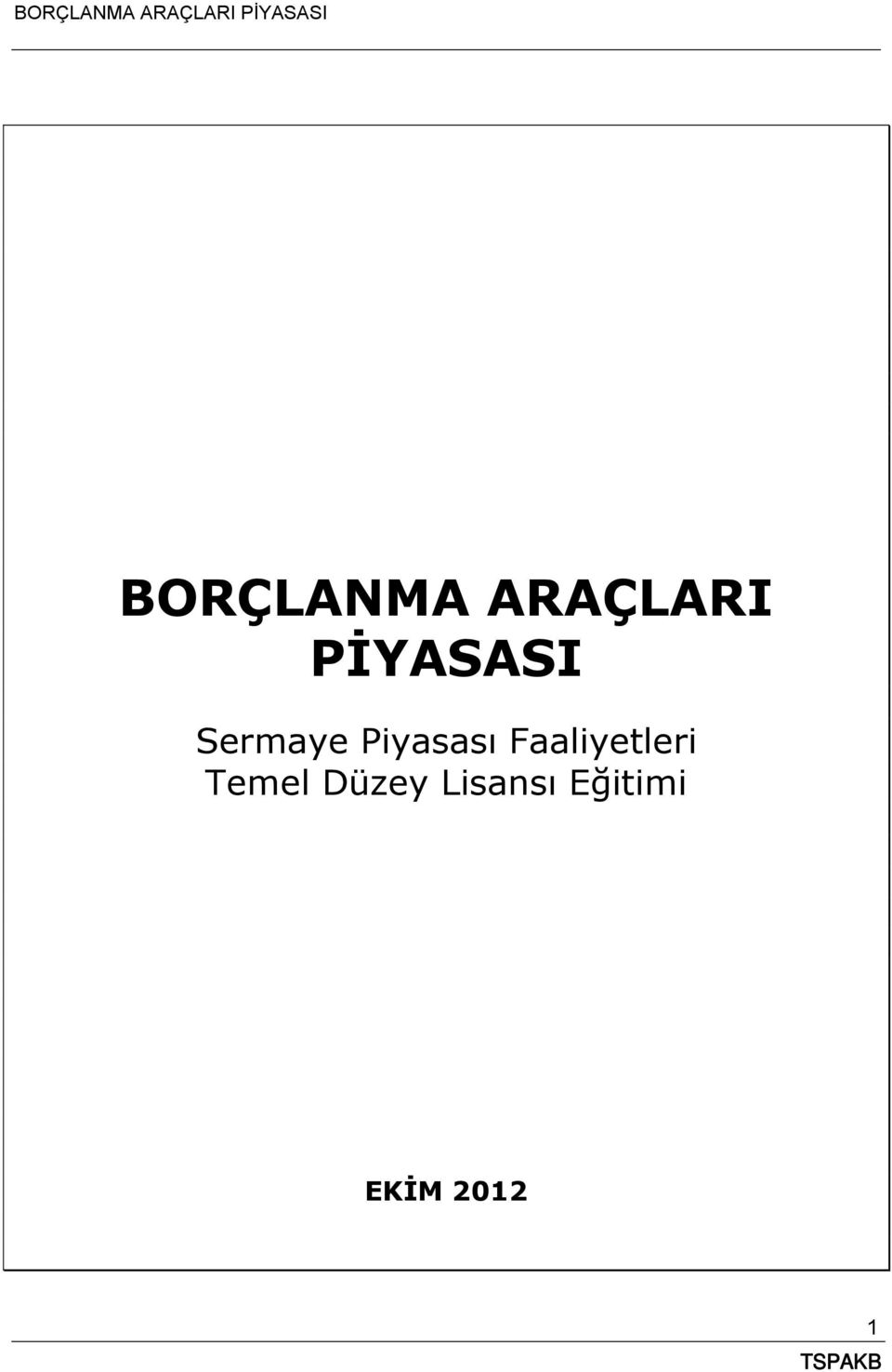 Piyasası Faaliyetleri