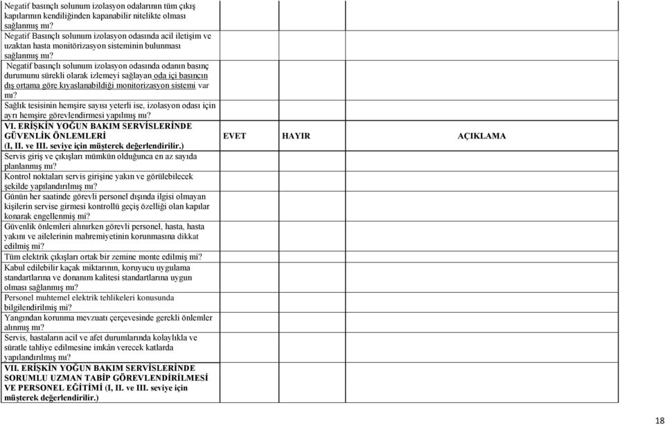 Negatif basınçlı solunum izolasyon odasında odanın basınç durumunu sürekli olarak izlemeyi sağlayan oda içi basıncın dış ortama göre kıyaslanabildiği monitorizasyon sistemi var mı?