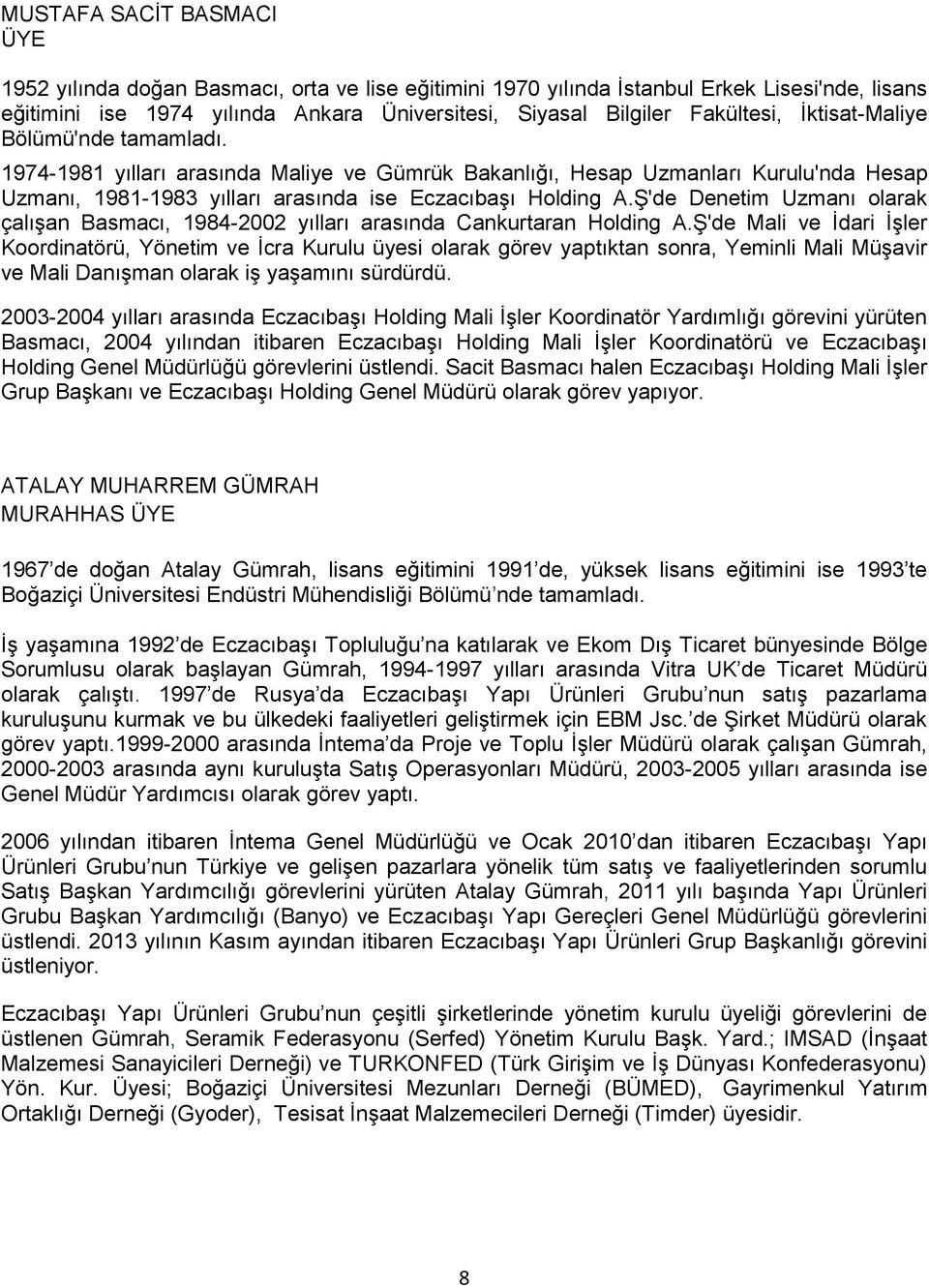 Ş'de Denetim Uzmanı olarak çalışan Basmacı, 1984-2002 yılları arasında Cankurtaran Holding A.