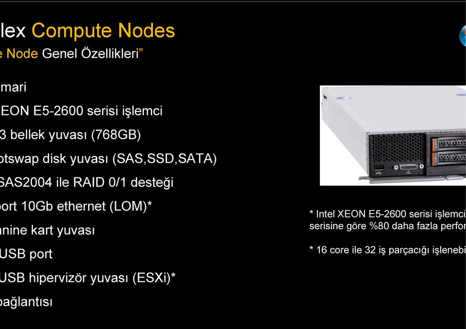 (LOM)* nine kart yuvası SB port * Intel XEON E5-2600 serisi işlemcil serisine göre %80