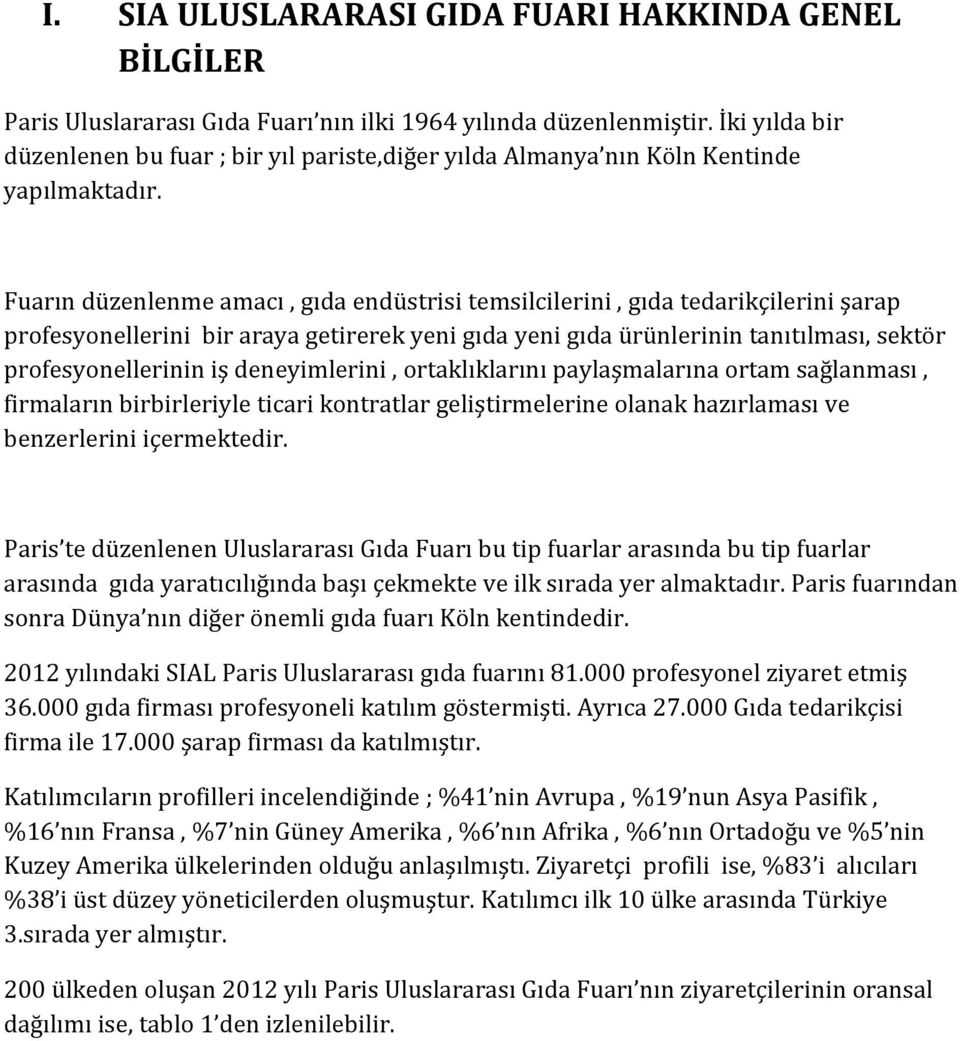 Fuarın düzenlenme amacı, gıda endüstrisi temsilcilerini, gıda tedarikçilerini şarap profesyonellerini bir araya getirerek yeni gıda yeni gıda ürünlerinin tanıtılması, sektör profesyonellerinin iş